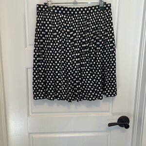 J. Crew Navy Blue and White Pleated Skirt